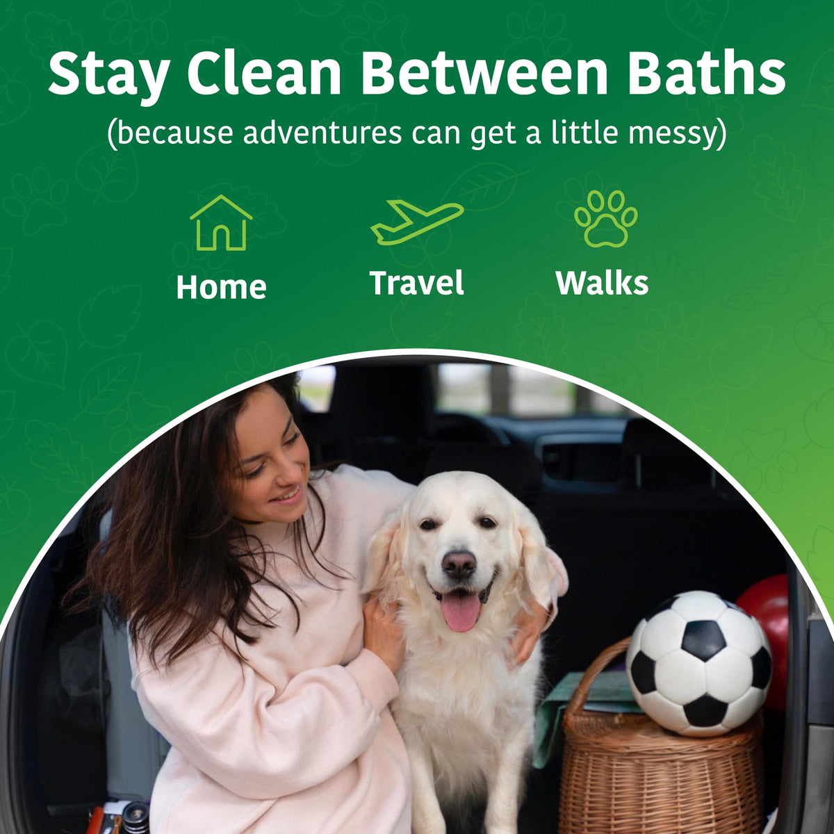 Deodorising pet wipes for dogs and cats