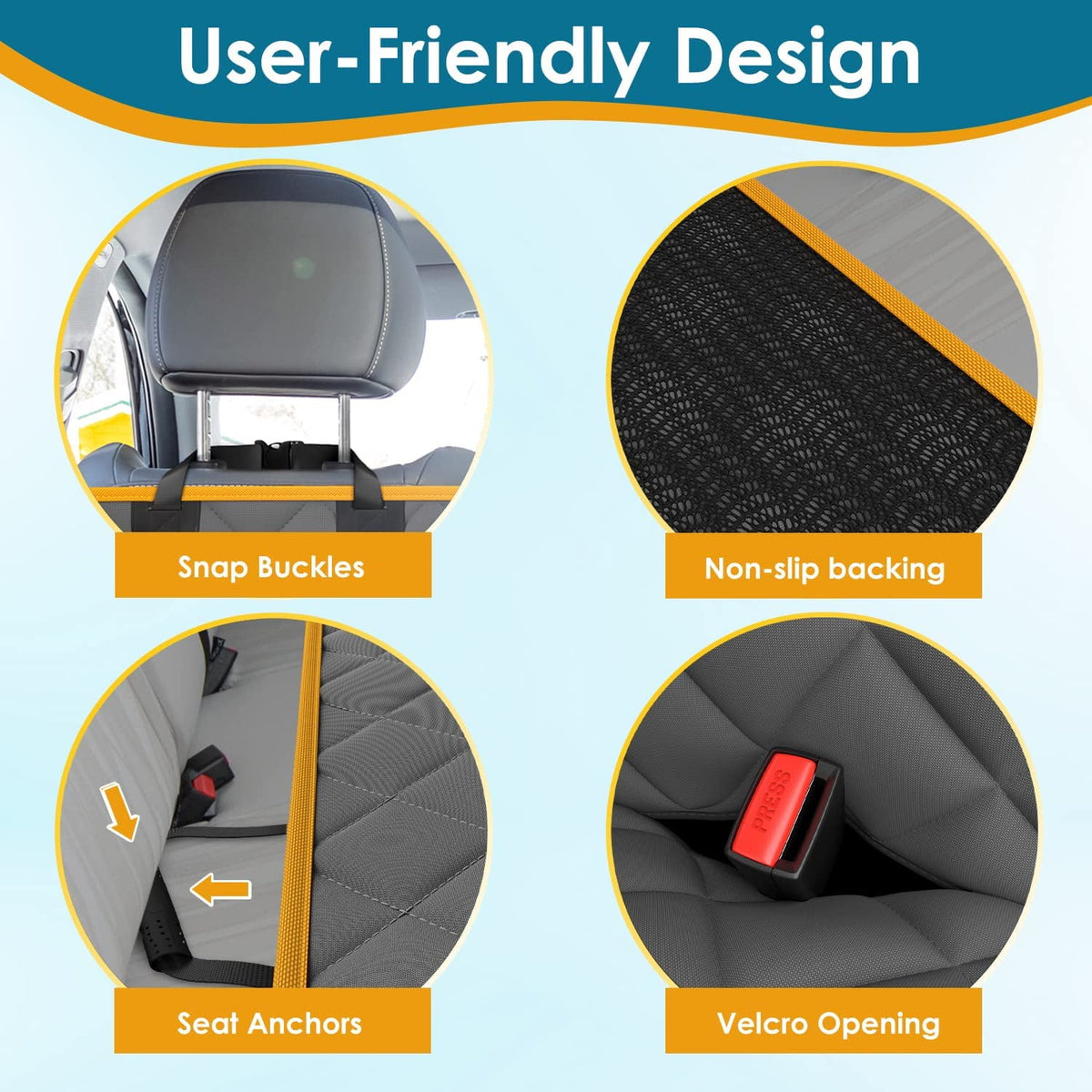 Ultimate Waterproof Dog Car Seat Cover - Nonslip Hammock with Mesh Window & Safety Belt