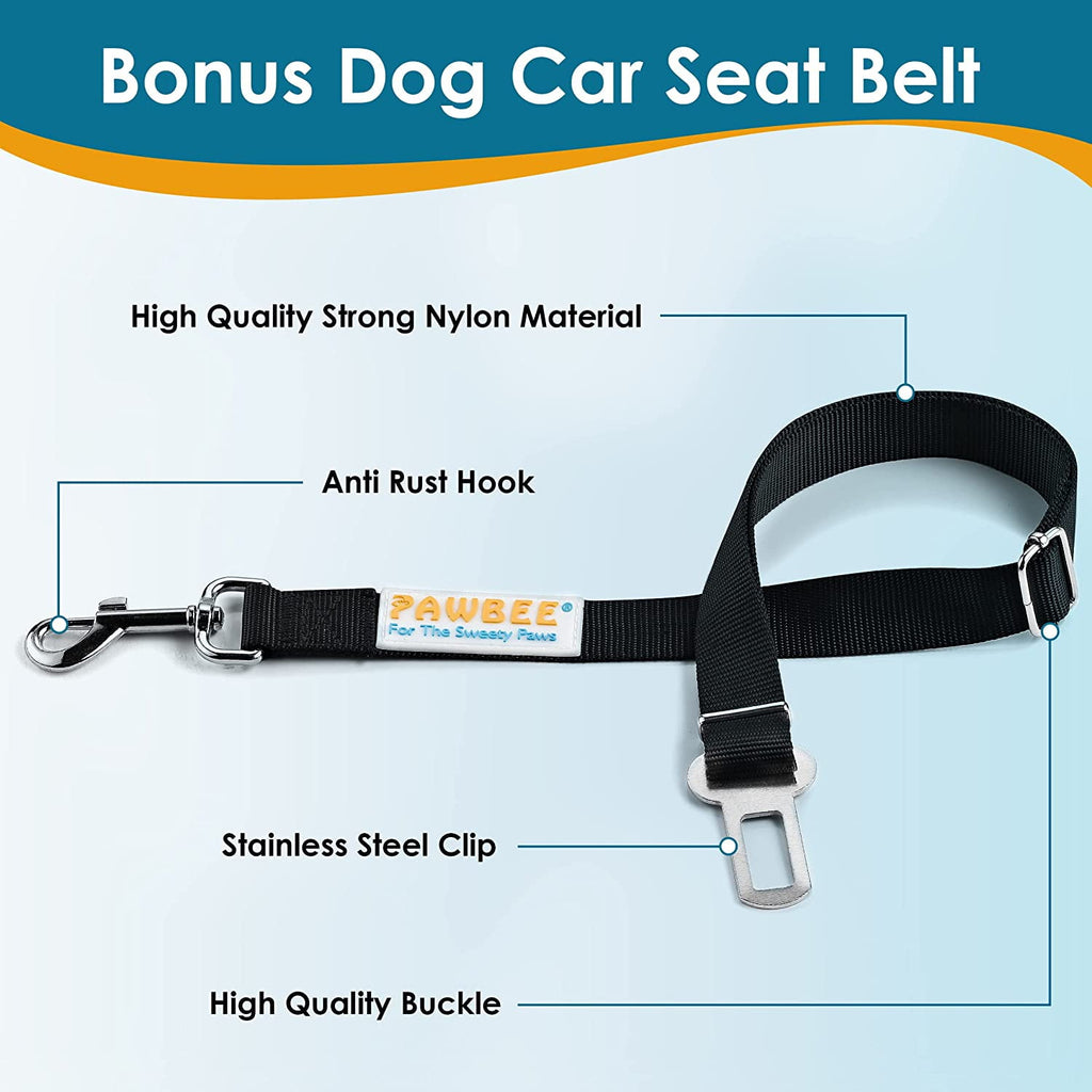 Ultimate Waterproof Dog Car Seat Cover - Nonslip Hammock with Mesh Window & Safety Belt