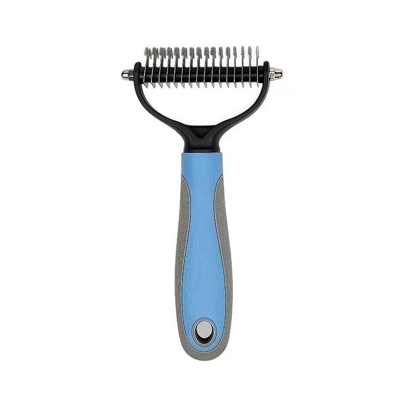 Double Sided Stainless Steel Pet Deshedding Brush Dog Grooming Comb for Shedding and Dematting - Efficient Pet Care Tool