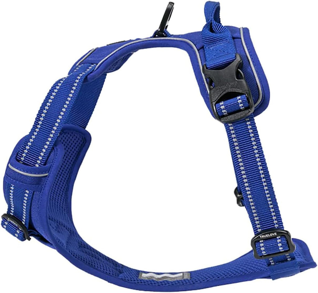 Ultimate Comfort Adjustable No-Pull Dog Harness - Reflective Vest for Medium Breeds in Royal Blue
