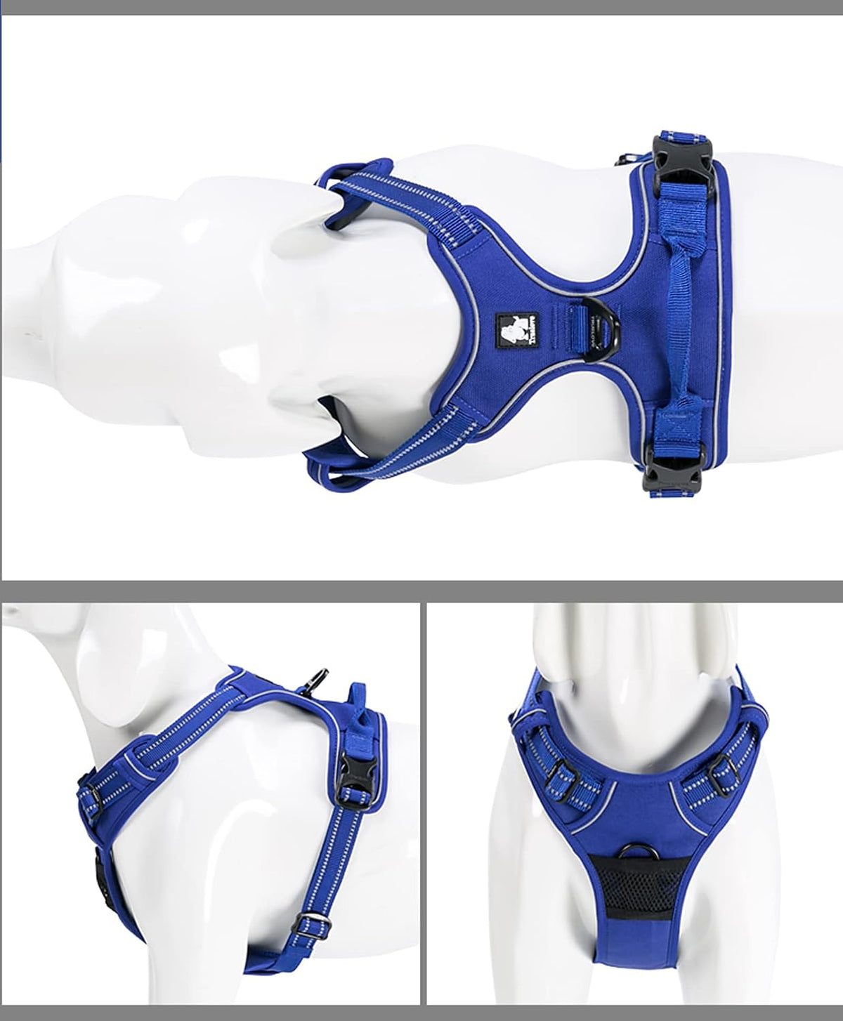 Ultimate Comfort Adjustable No-Pull Dog Harness - Reflective Vest for Medium Breeds in Royal Blue