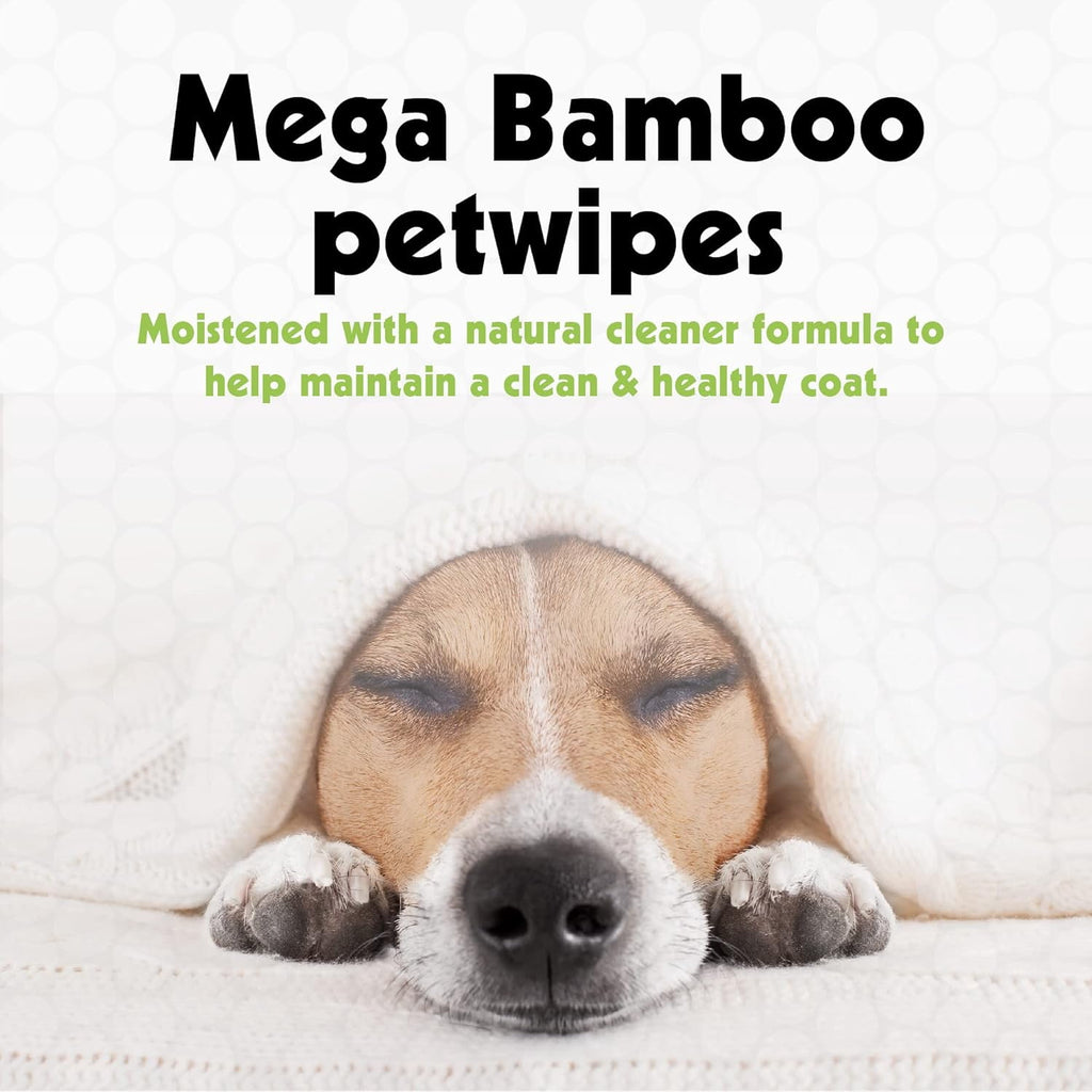 Mega Bamboo Pet Wipes - 200 Count for Cats and Dogs