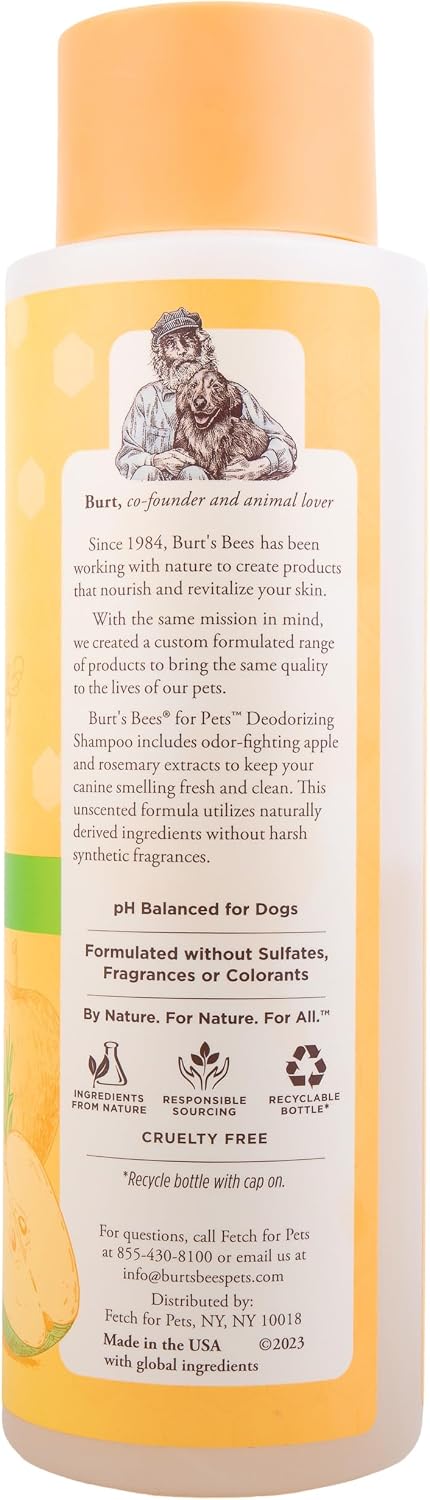 Gentle Deodorizing Dog Shampoo with Apple & Rosemary – 16 Oz, 2-Pack for Fresh and Clean Coats