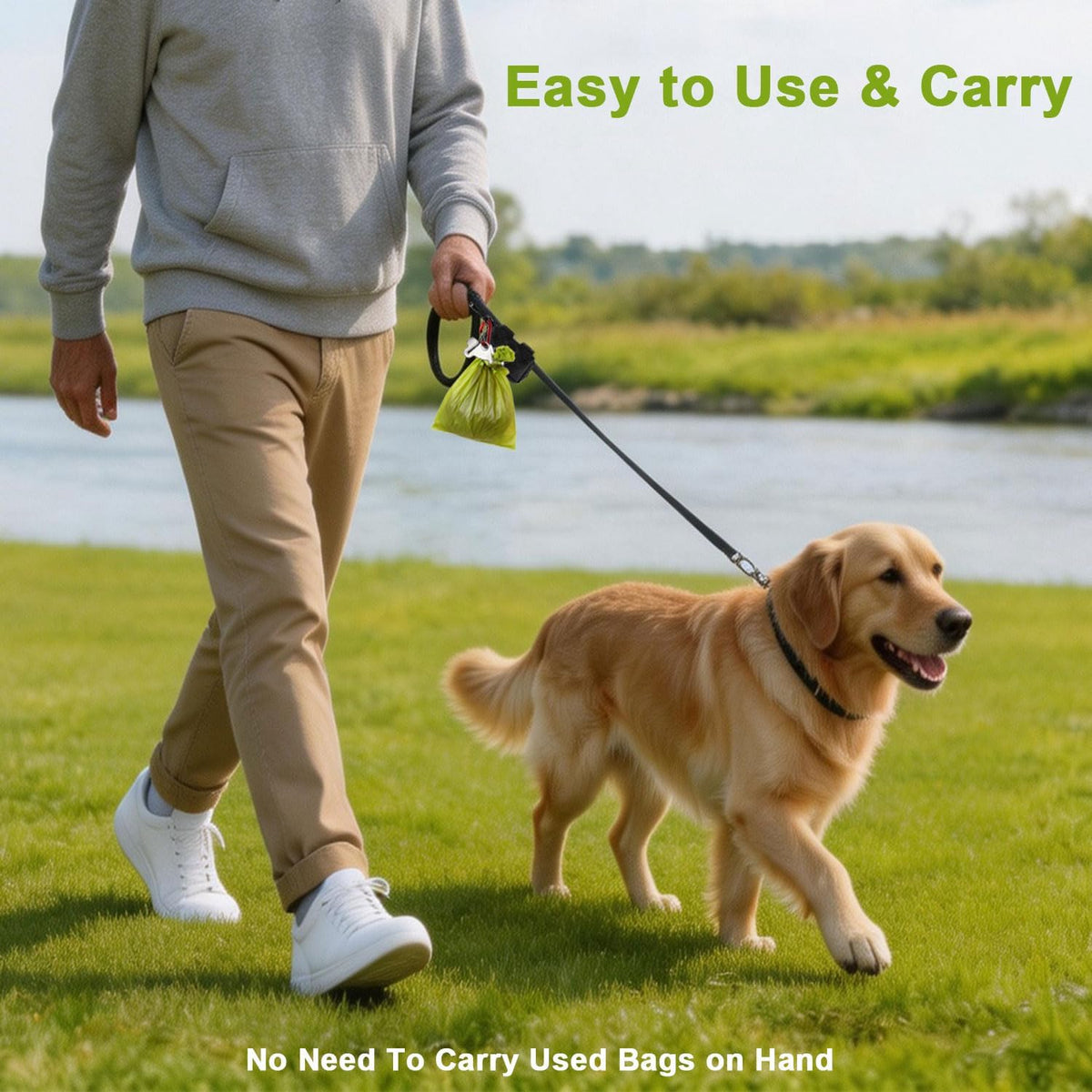 Stylish Red Dog Poop Bag Holder with Metal Clip - Convenient 2-Pack Waste Bag Dispenser
