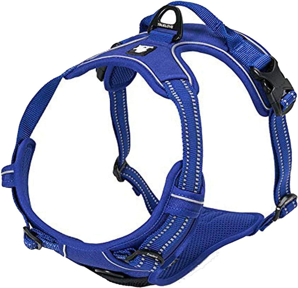 Ultimate Comfort Adjustable No-Pull Dog Harness - Reflective Vest for Medium Breeds in Royal Blue