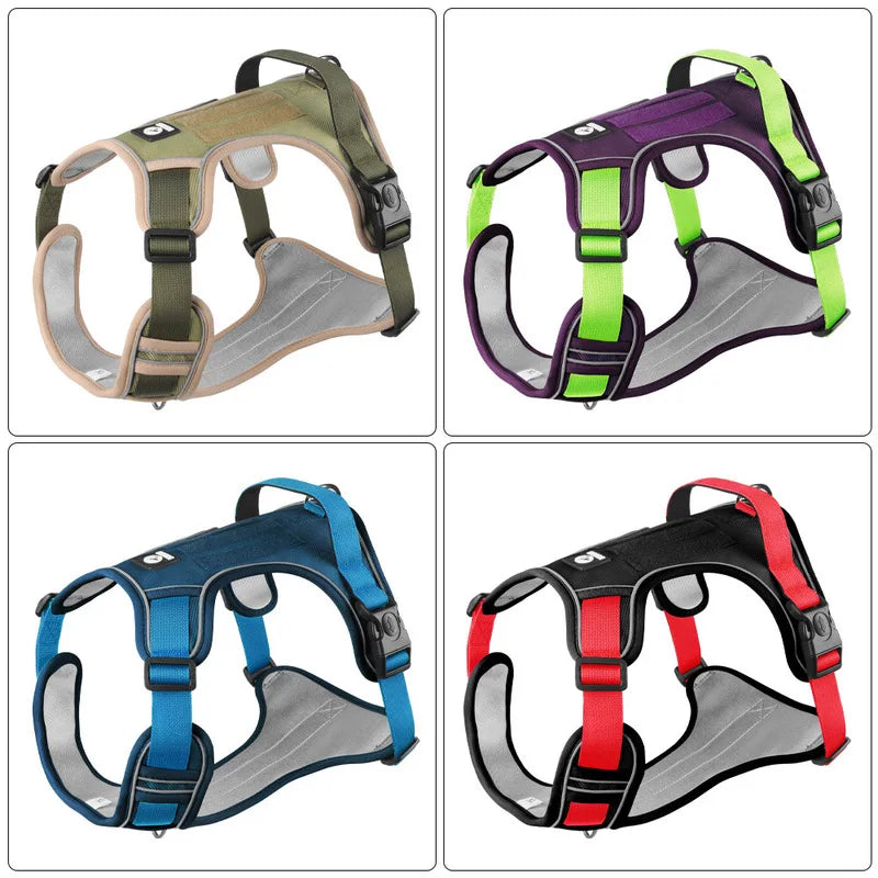 Dog Harness Reflective Midium Large Dogs Tactical Vest Big 1680D Waterproof Oxford Cloth Dog Harnesses Pet Accessoires Supplies