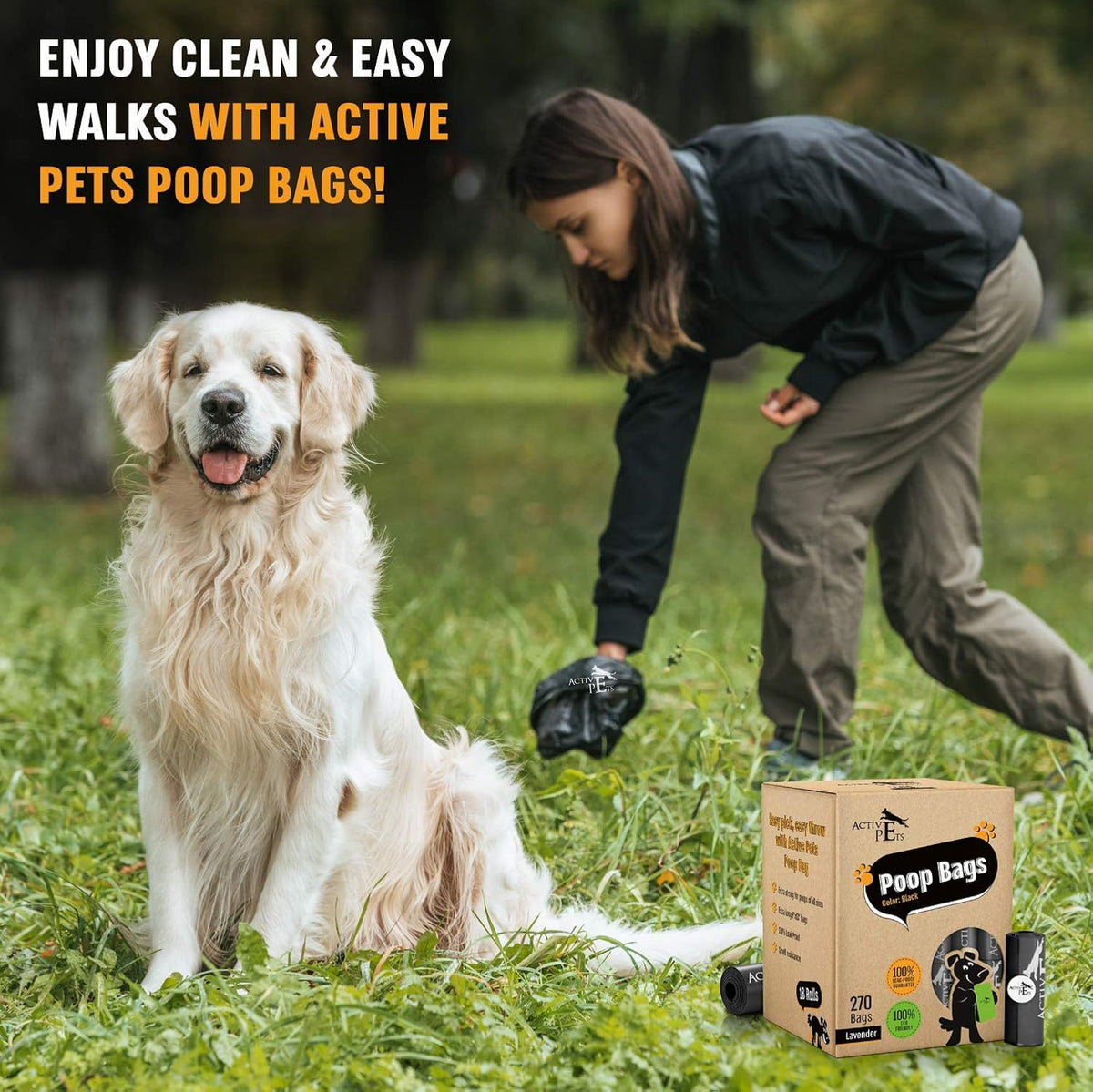 Extra-thick lavender-scented dog waste bags