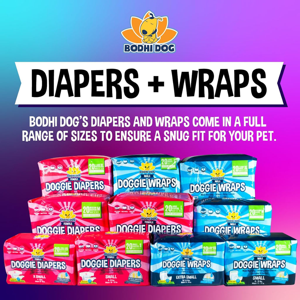 Super Absorbent Disposable Male Dog Diapers - Leak-Proof Pee Wraps for Small Breeds - Adjustable Fit with Wetness Indicator - 20 Count