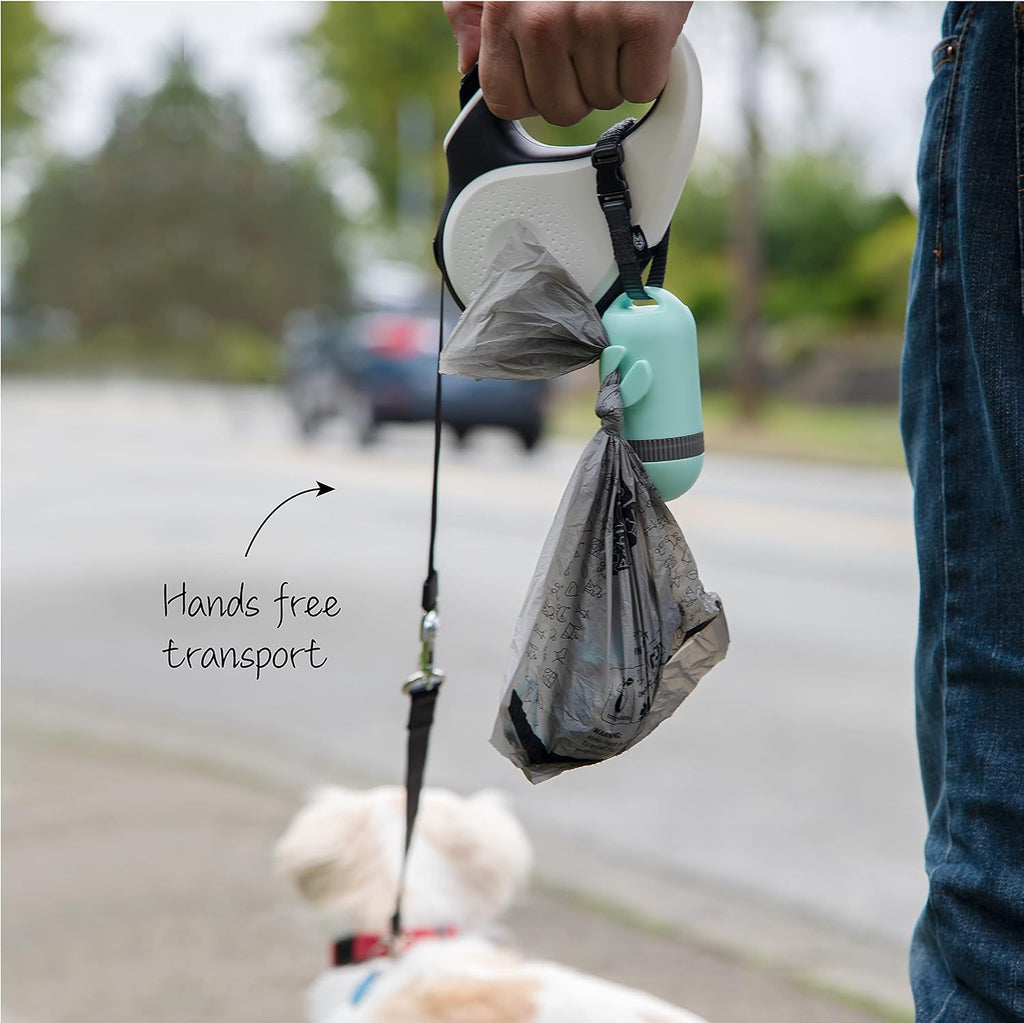 Stylish Misty Jade Dog Poop Bag Dispenser with Retractable Feature – Keep Your Walks Hassle-Free!