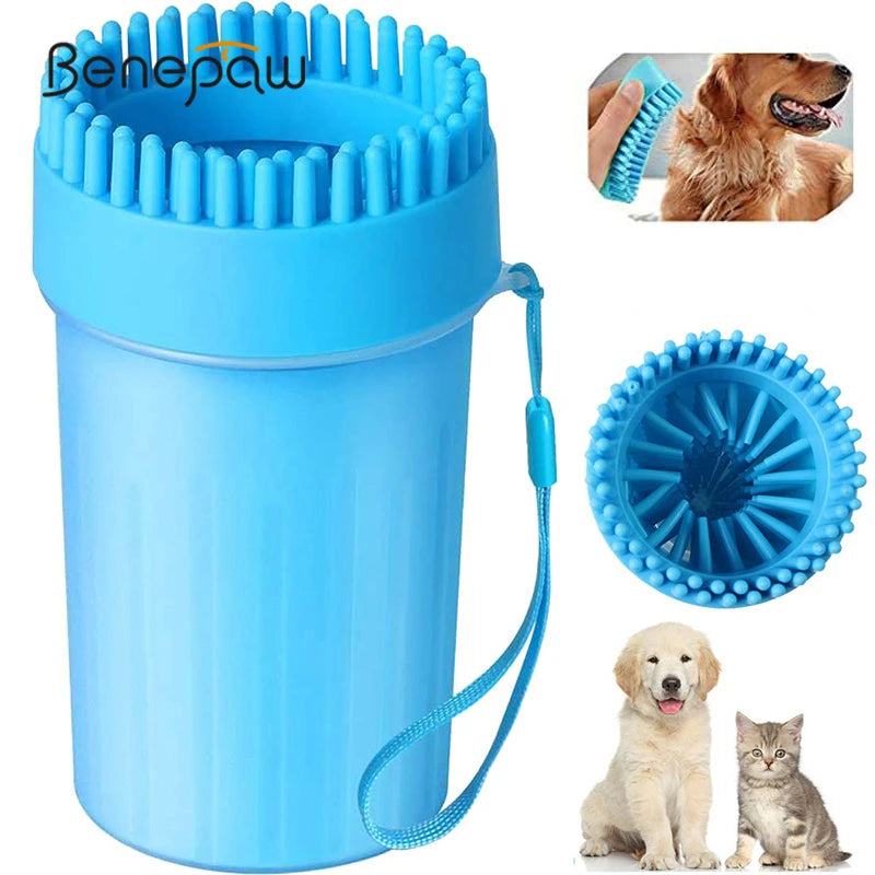 Portable Dog Paw Cleaner Cup Brush 2 in 1 Safe Soft Silicone Pet Claw Foot Washer Efficient Cleaning Tools Outdoors