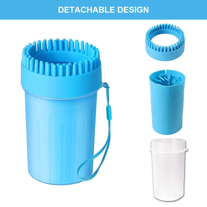 Portable Dog Paw Cleaner Cup Brush 2 in 1 Safe Soft Silicone Pet Claw Foot Washer Efficient Cleaning Tools Outdoors