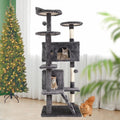 Deluxe 54-Inch Multi-Level Cat Tree Tower with Scratching Posts and Cozy Perches - Light Gray