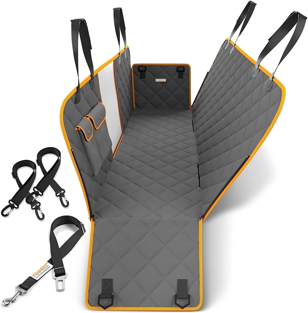 Ultimate Waterproof Dog Car Seat Cover - Nonslip Hammock with Mesh Window & Safety Belt
