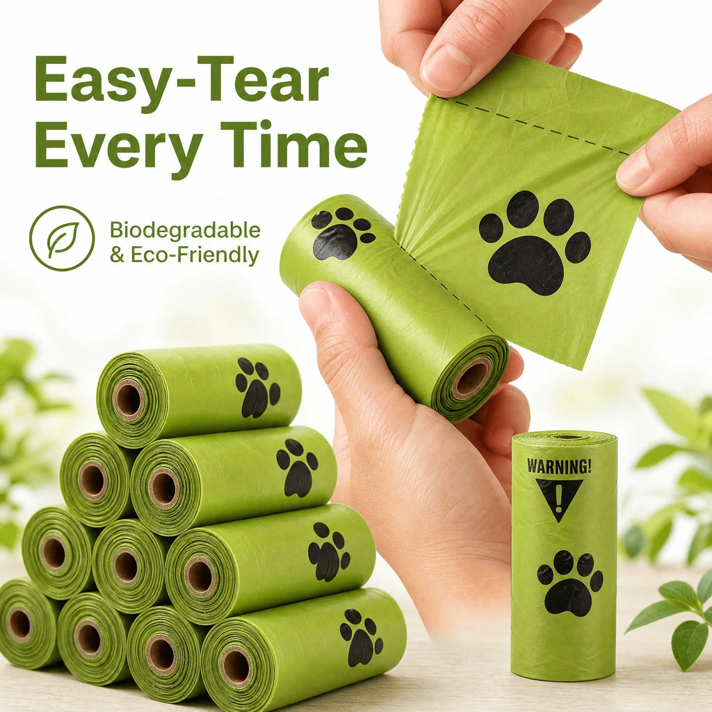 Thick leak-proof dog poop bags, 10 rolls