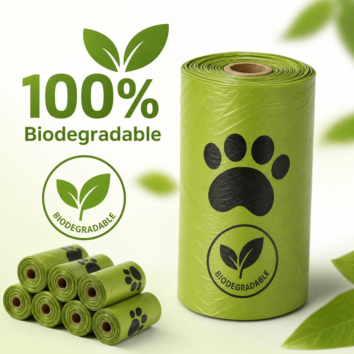 Thick leak-proof dog poop bags, 10 rolls