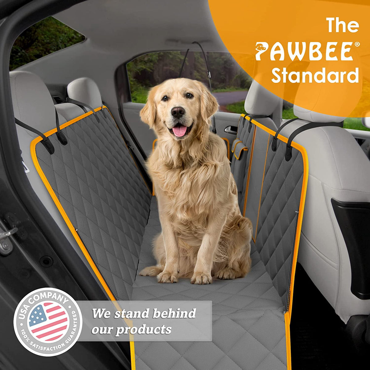 Ultimate Waterproof Dog Car Seat Cover - Nonslip Hammock with Mesh Window & Safety Belt