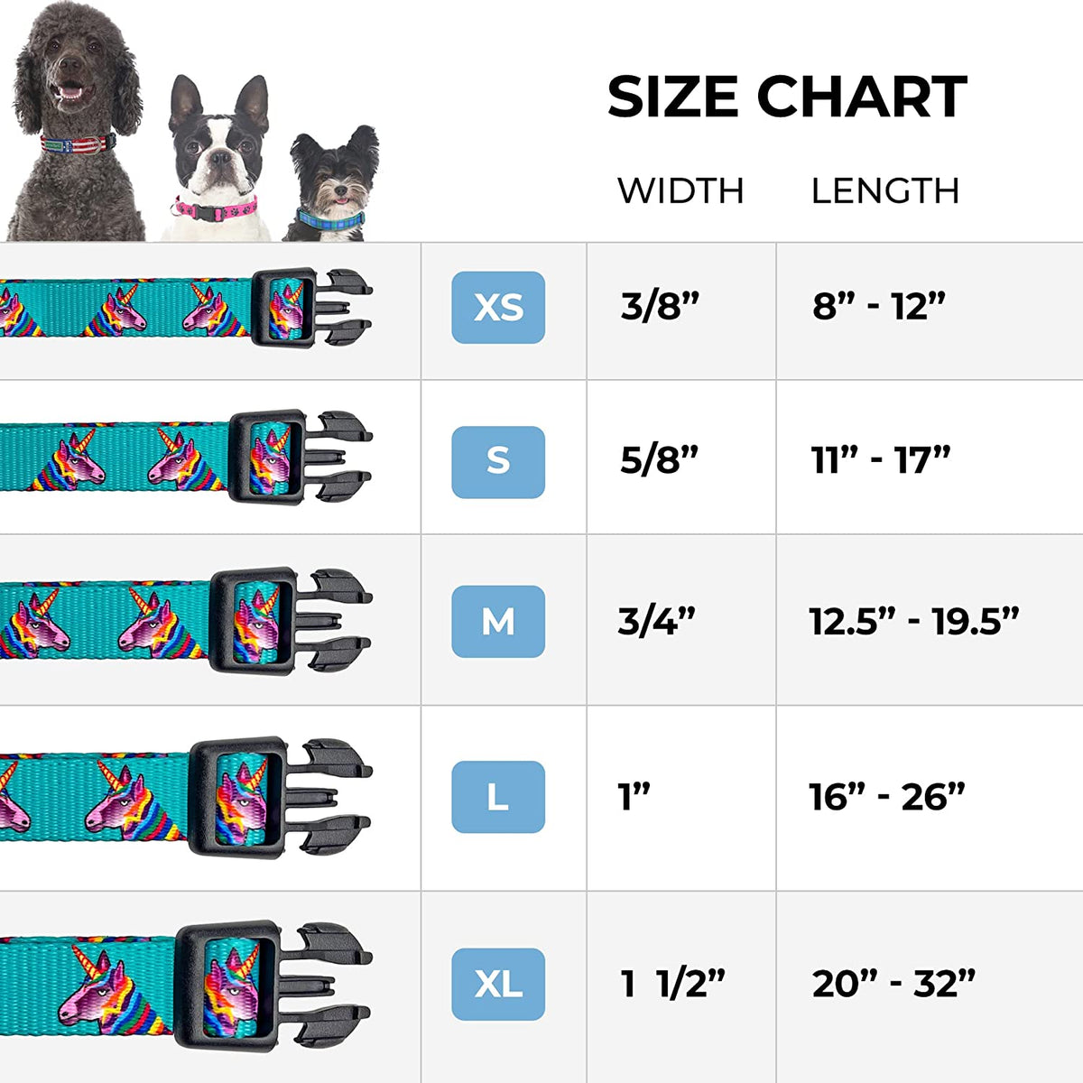 Animal Bug Themed Dog Collar (Unicorn, Large)