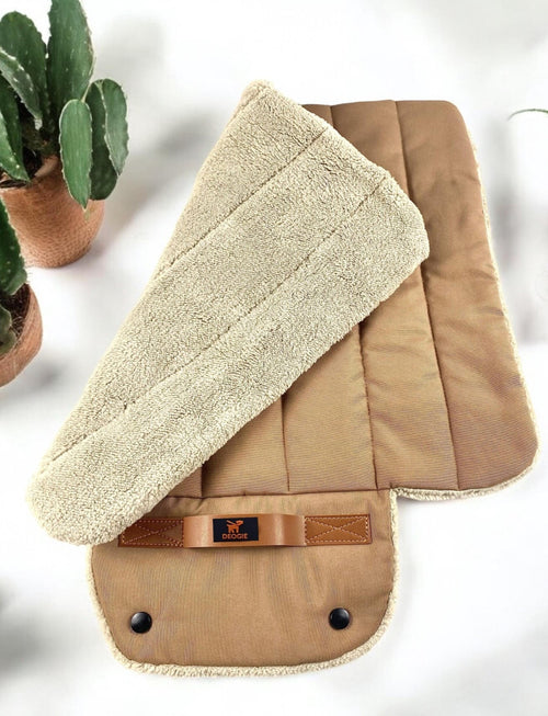Roll up Travel Dog Mat, Handmade Cotton, Stain & Water Repellent